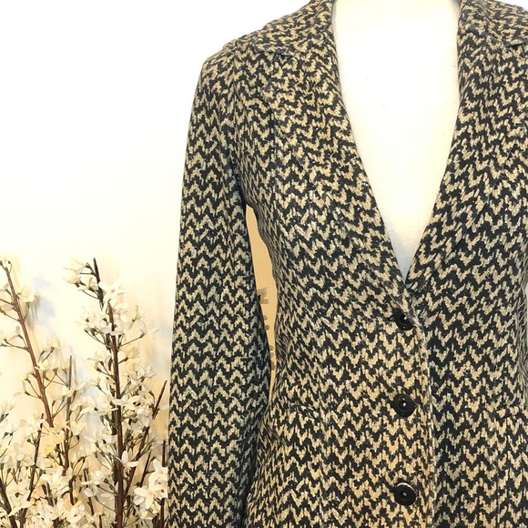 Hurley Casual Blazer Chevron Print Black & Tan - Picture 4 of 8